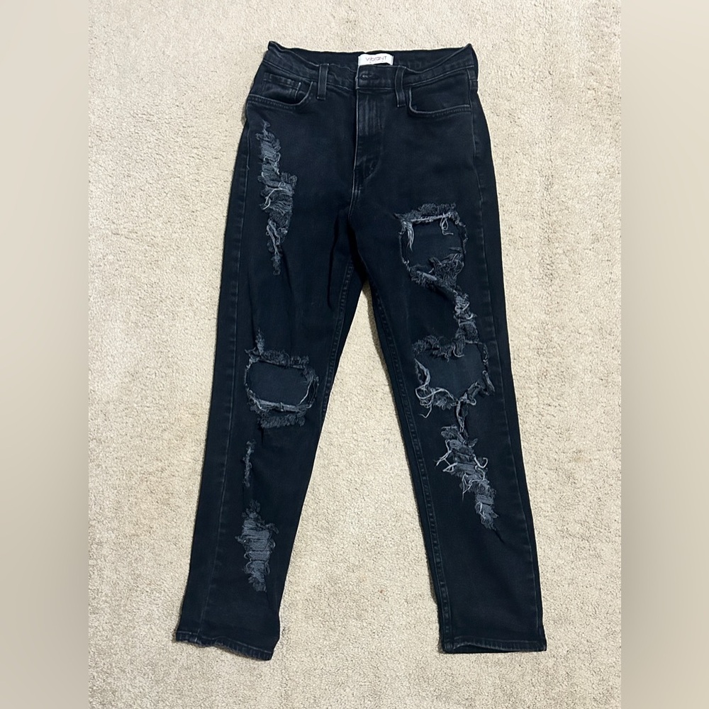 Black straight legged ripped jeans
vibrant m.i.u. - size 7, W27